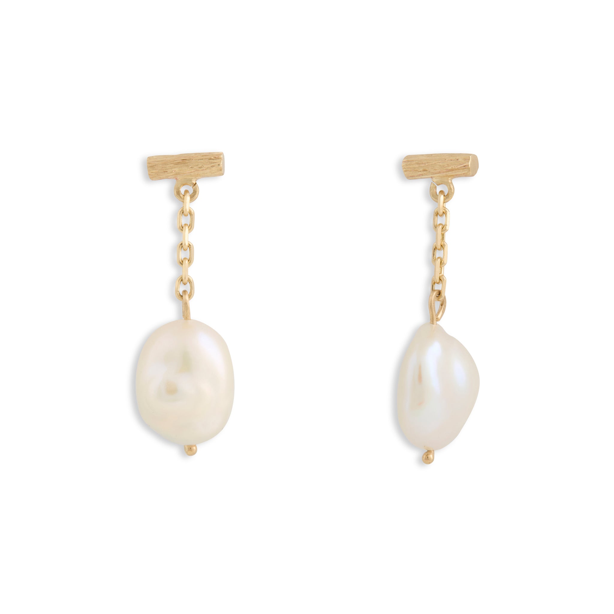 Lithic Pearl Fob Earrings