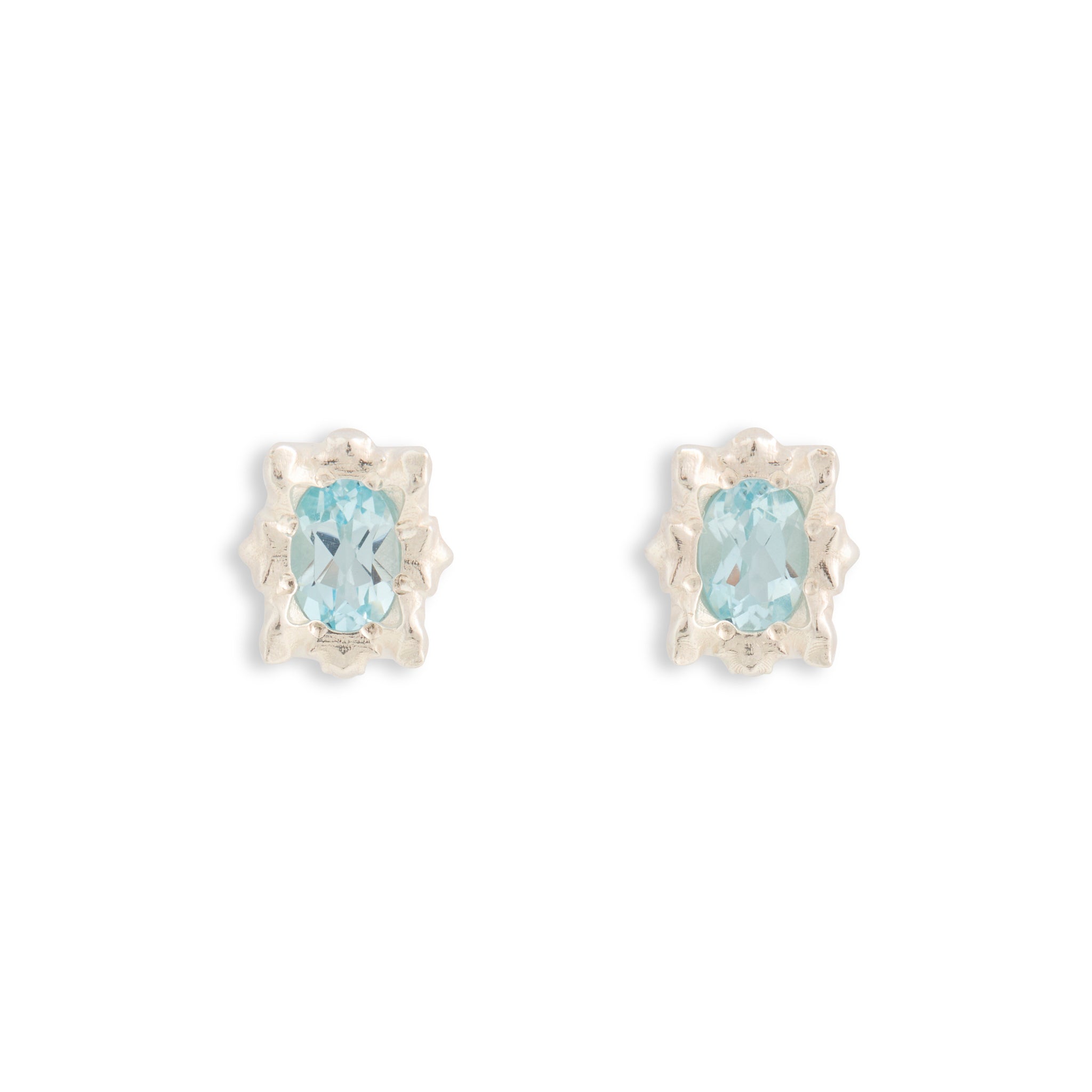 Solar Small Light Blue Topaz Earrings