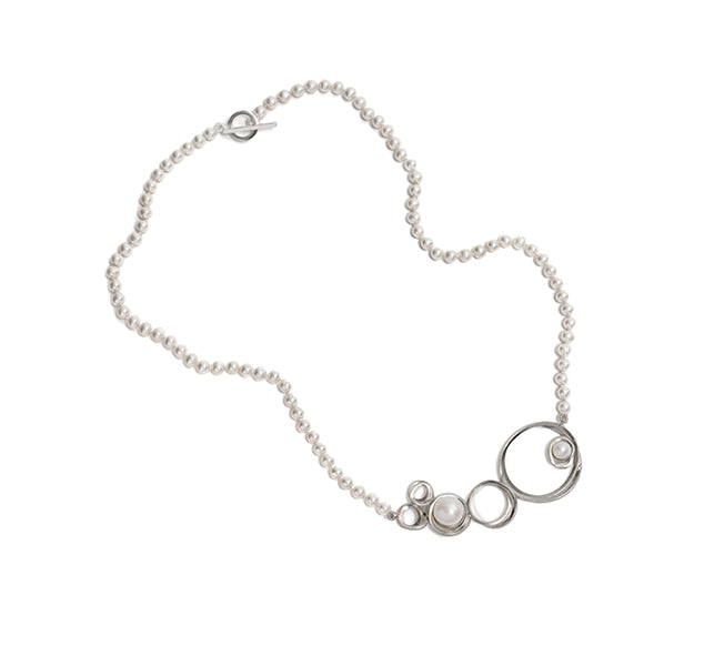 Continuum Double Sided Threaded Pearl Necklace