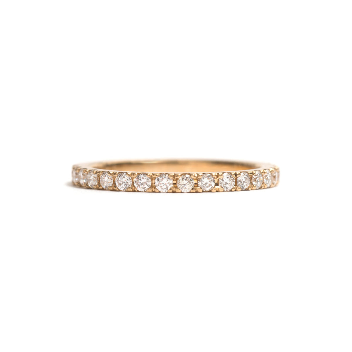 Gold Side Rings Yellow Gold and White Diamonds Side by Side Ring