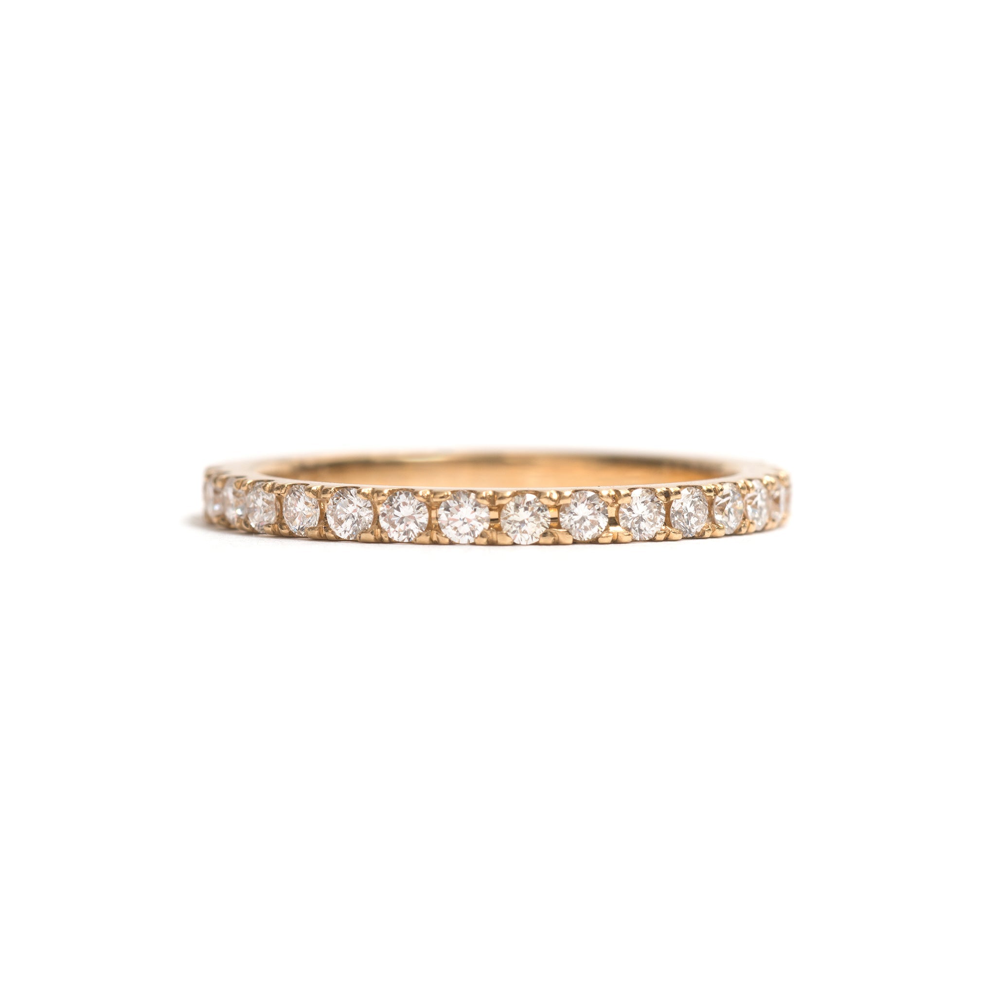 Yellow Gold and White Diamonds Side by Side Ring
