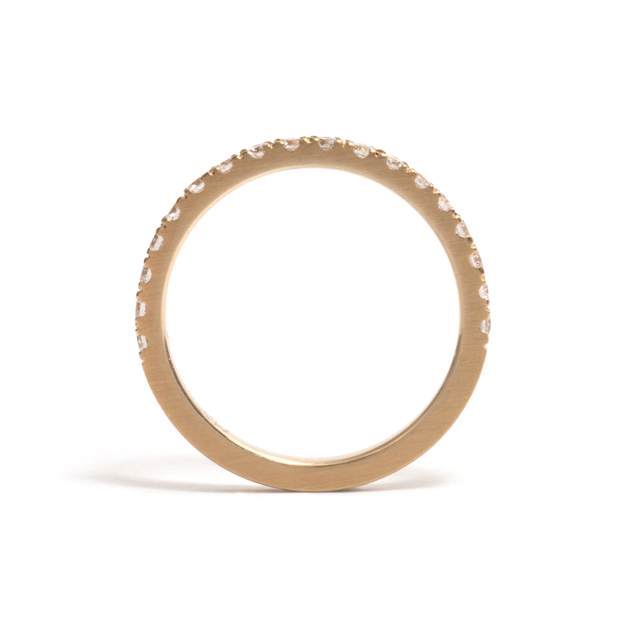 Yellow Gold and White Diamonds Side by Side Ring