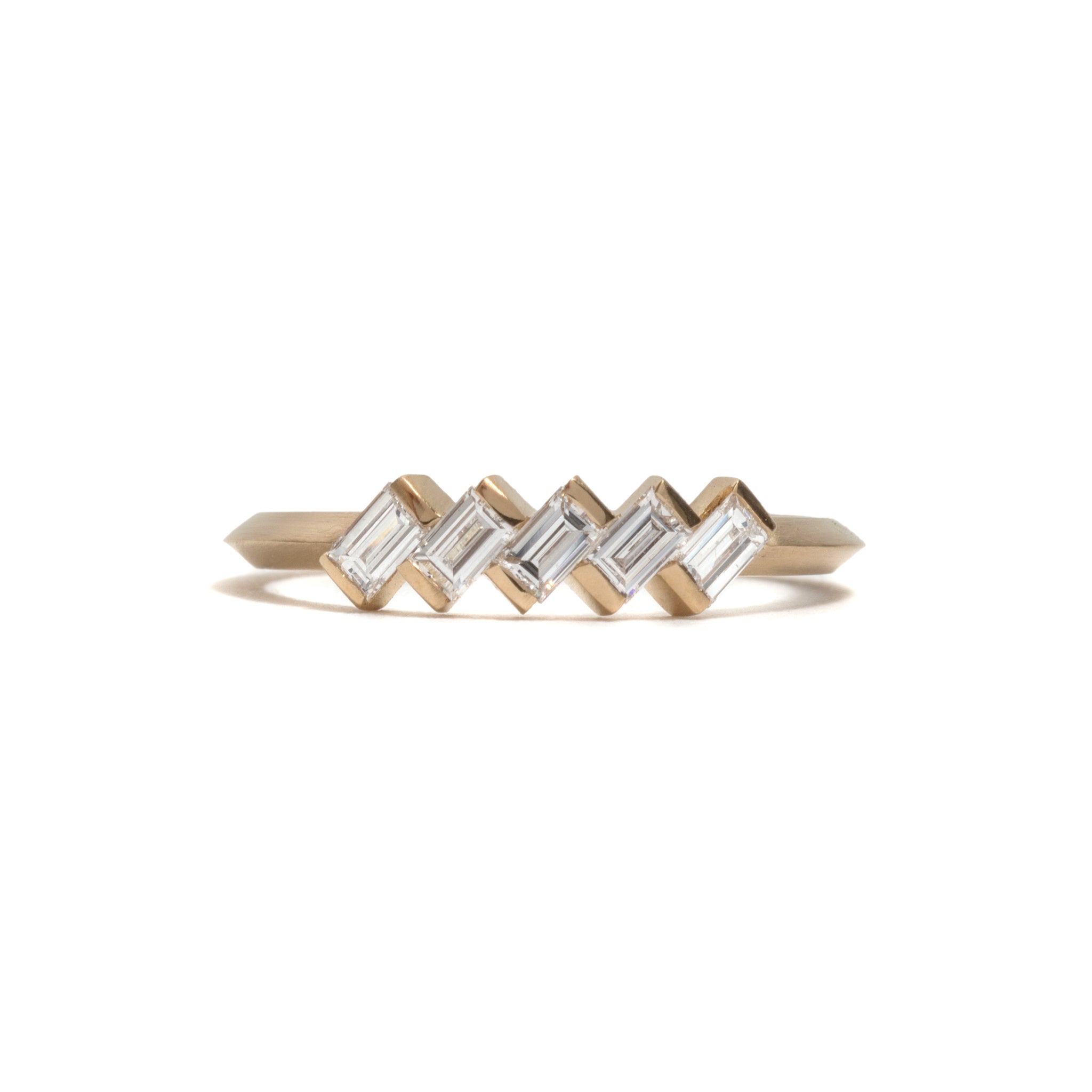 Staggered Baguette Diamond Ring