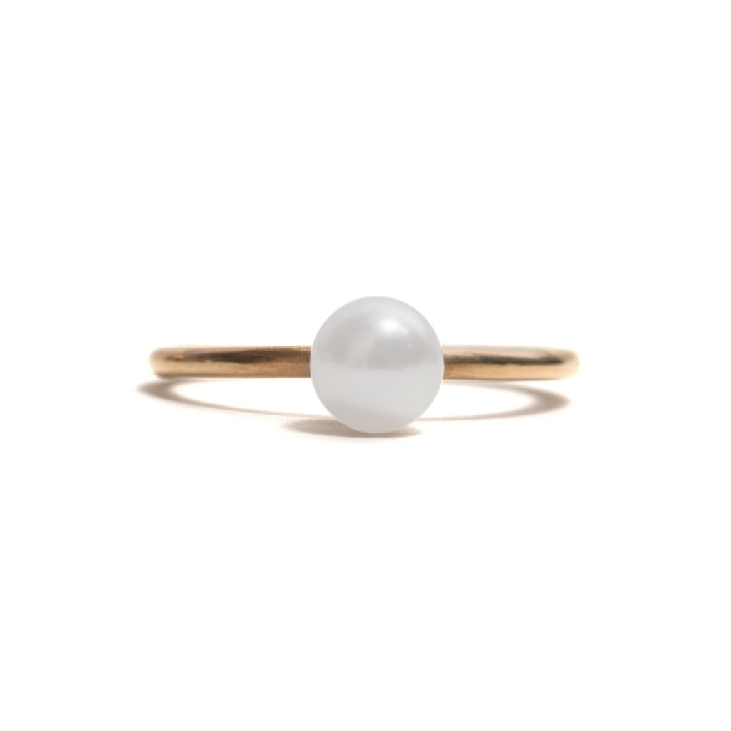 White Pearl Stacking Rings