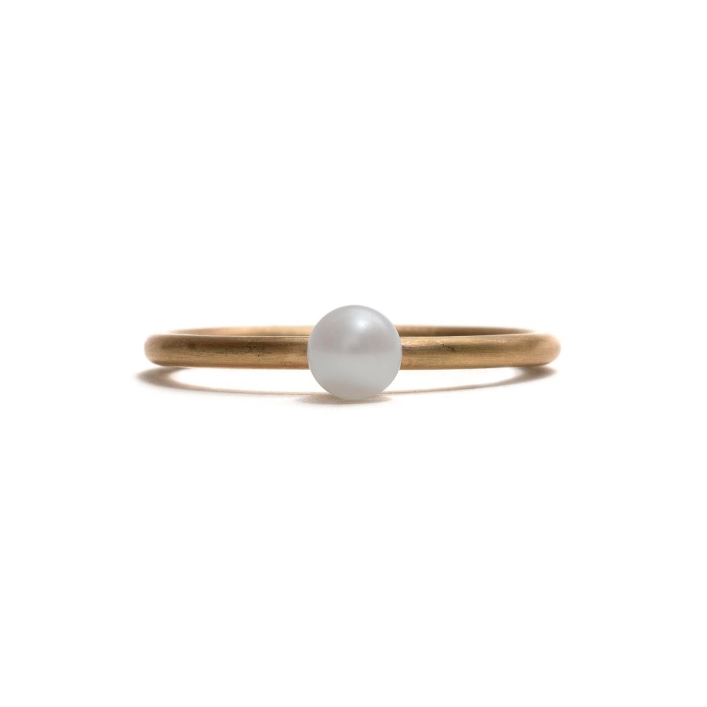 White Pearl Stacking Rings
