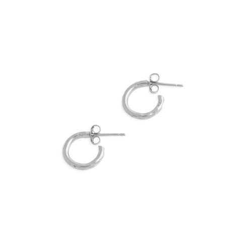 Mini Silver Pattern Hoop Earrings