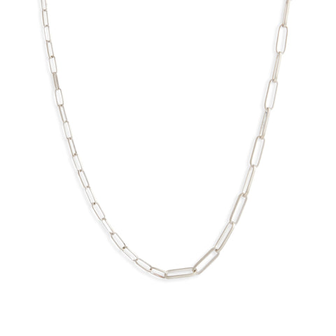 Mixed Link Matte Silver Necklace