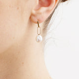 Baroque Pearl Drop Petite Link Earrings