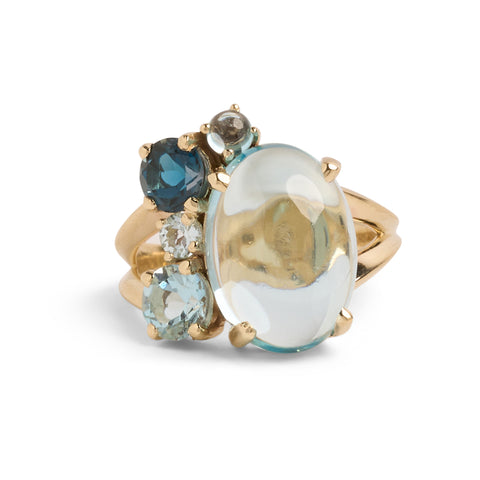 Kaleidoscope Blue Gem Ring by Melanie Katsalidis