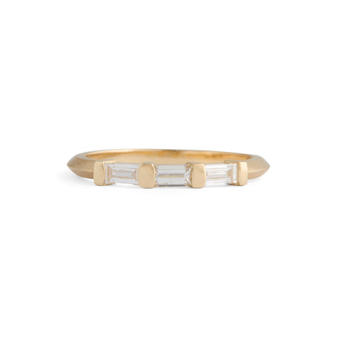 Three Stone Diamond Baguette Ring by Melanie Katsalidis