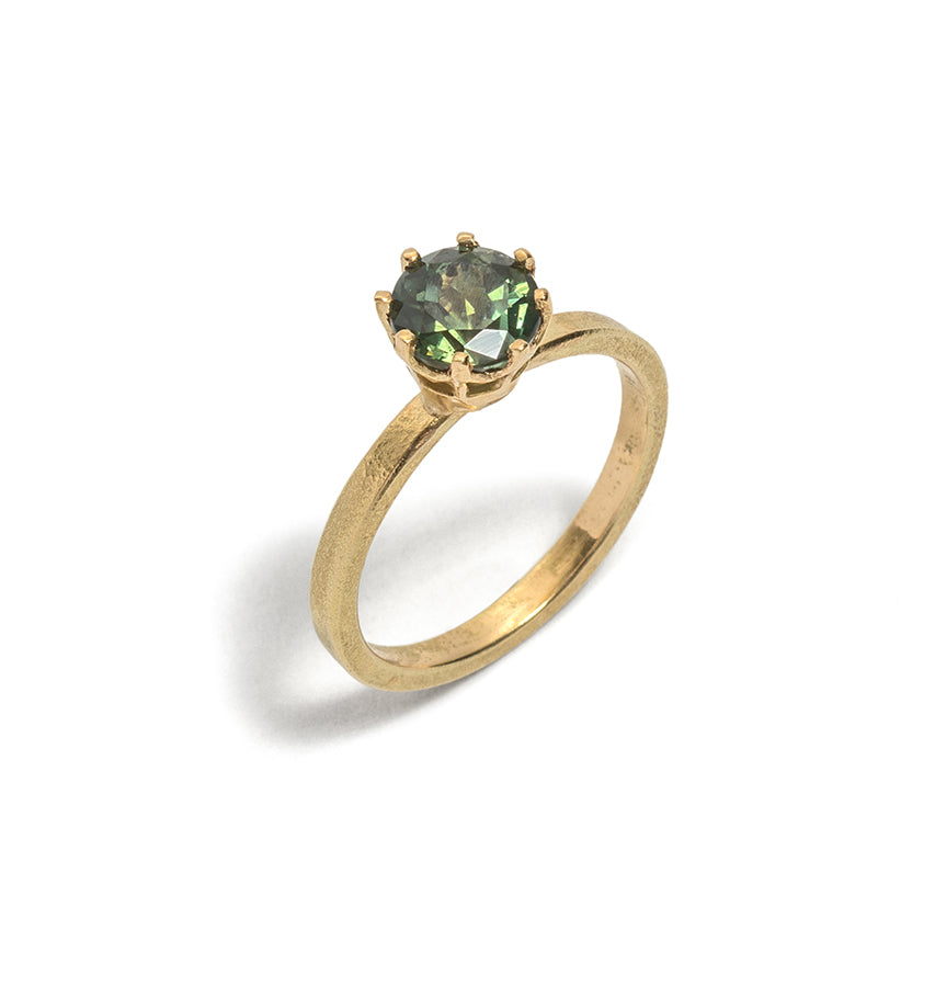 Green Sapphire Solitaire Ring