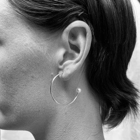 Large Silver Charming Hoop + Charms Earrings