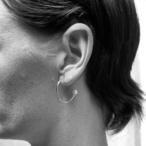 Medium Silver Charming Hoop + Charms Earrings