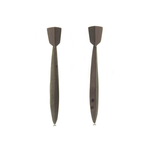 Sapphire Slender Shard Earrings by Amy Renshaw