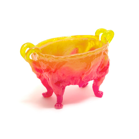 Medium Paw Bowl (Orange & Pink) by Kate Rohde