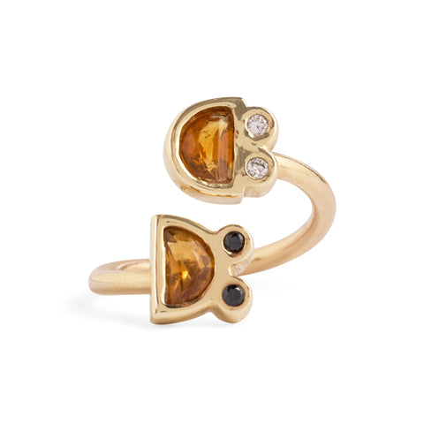 The Optimist and the Pessimist Ring by Anna Marrone