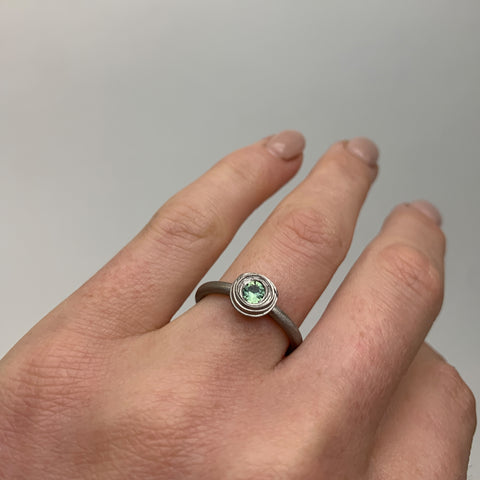 White Gold Native Bud Ring