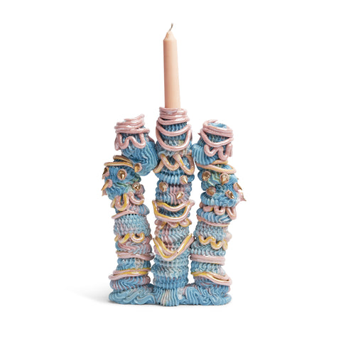 #OTT Triplet Candelabra Blue Heaven