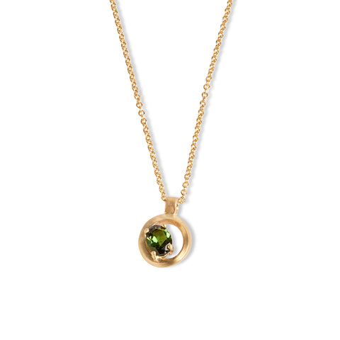 Turning Landscape Green Tourmaline Pendant by Julia Storey