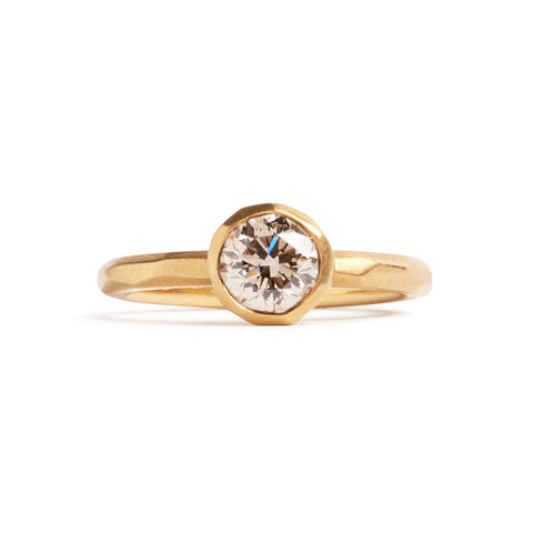 Cup Setting Yellow Gold Engagement Ring
