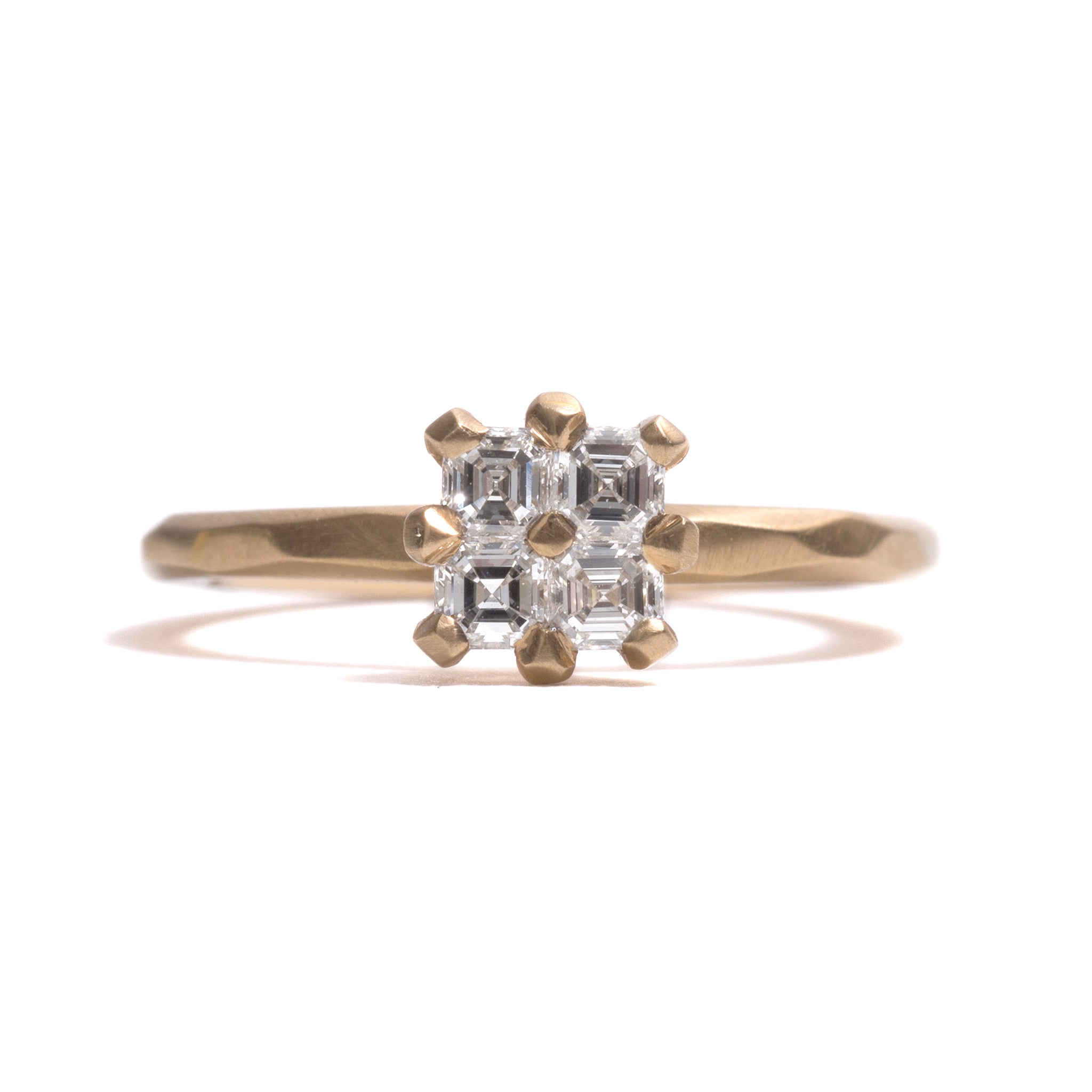 Quadruple Asscher Cut Diamond Soul Mates Ring