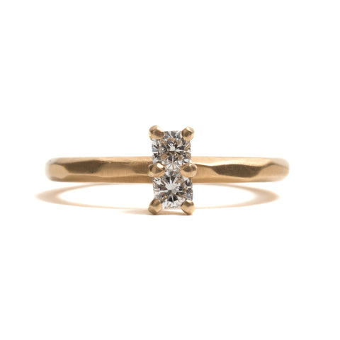 Cushion Cut Diamond Vertical Soul Mates Ring by Krista McRae