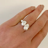 Baroque Pearl Gold Stacking Ring