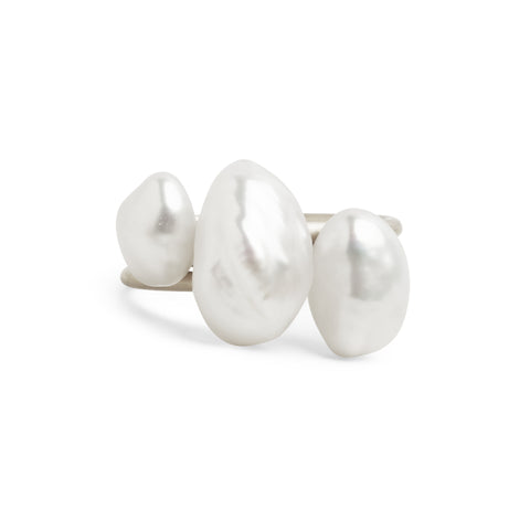 Baroque Pearl Silver Stacking Ring