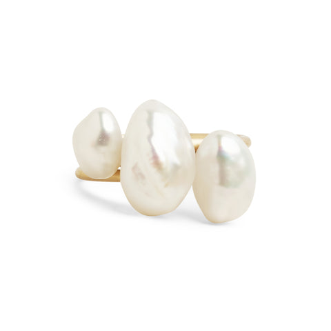 Baroque Pearl Gold Stacking Ring