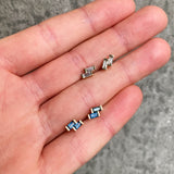 Double Sapphire Baguette Earrings