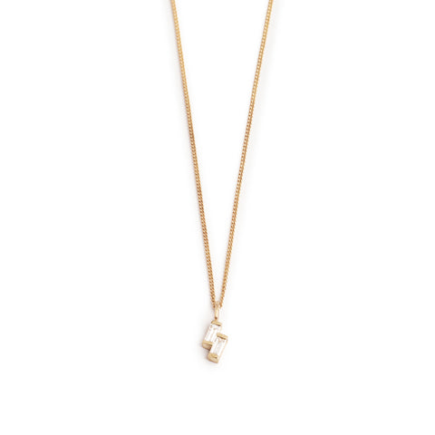 Vertical Double Diamond Necklace