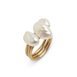 Baroque Pearl Gold Stacking Ring