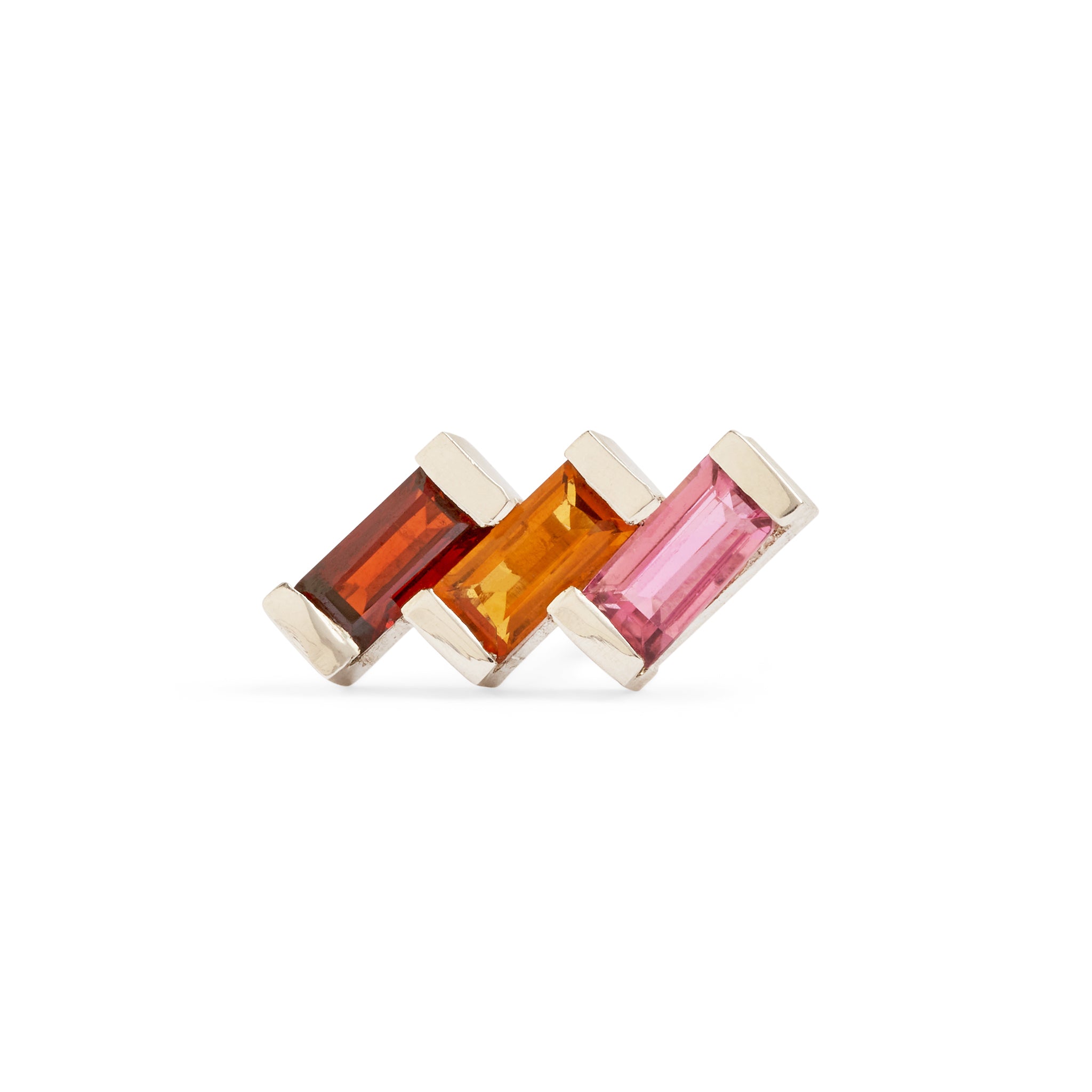 Juicy Triple Gem Stud Earring (Single)