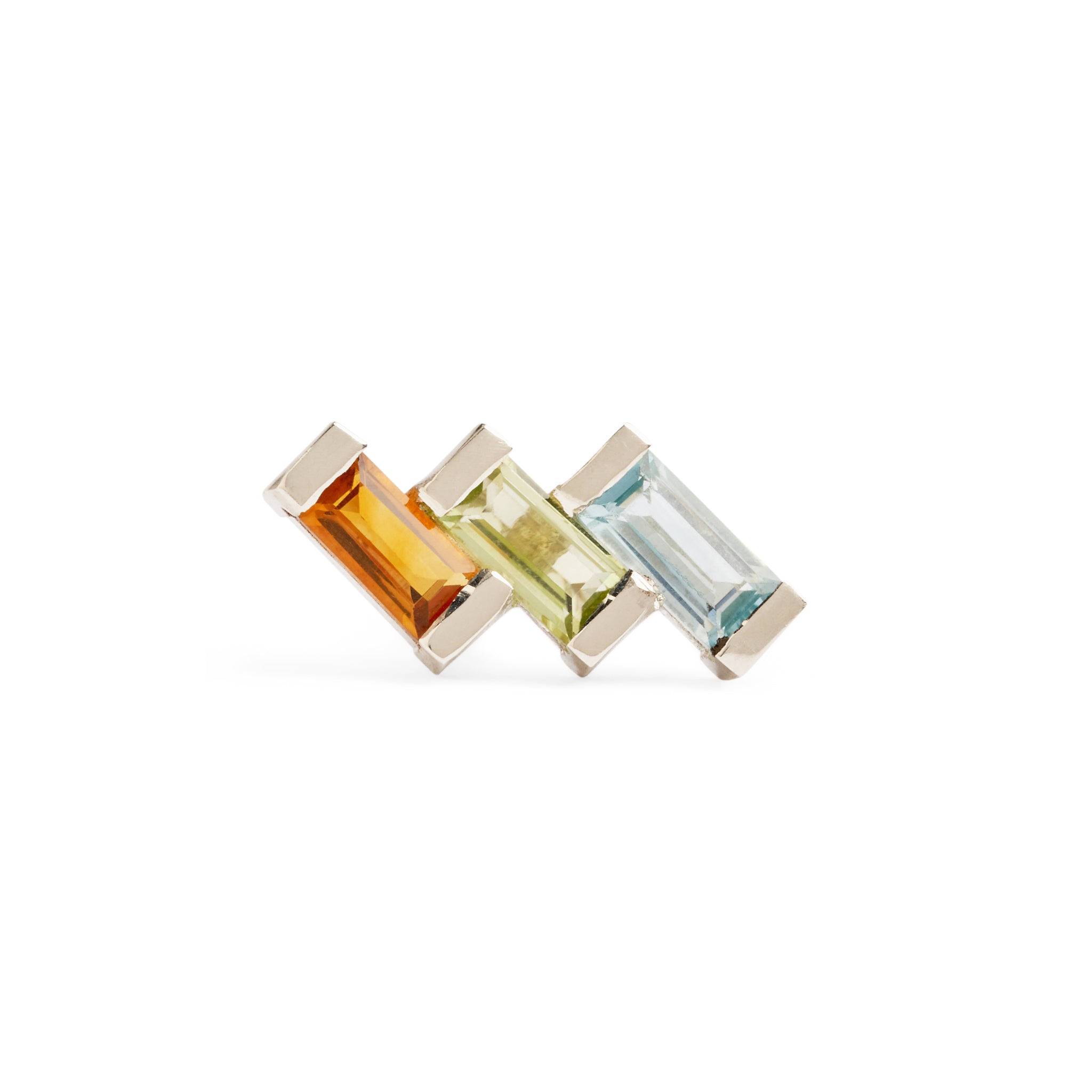 Juicy Triple Gem Stud Earring (Single)