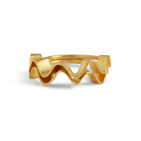 Gold Clam Ring by Nina Oikawa