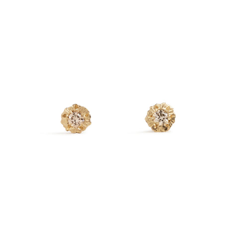 Rock Champagne Diamond Stud Earrings by Karla Way