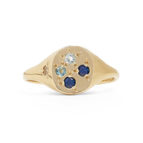 Blue Neapolitan Signet Ring by Seb Brown