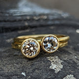 Old Cut and Champagne Diamond Stack (Set of Two) Ring