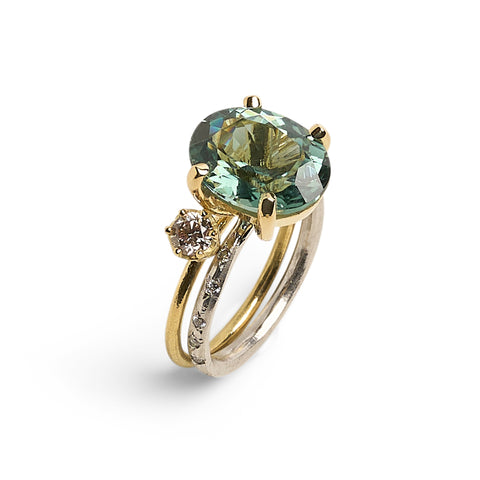 Teal Tourmaline Stack Ring