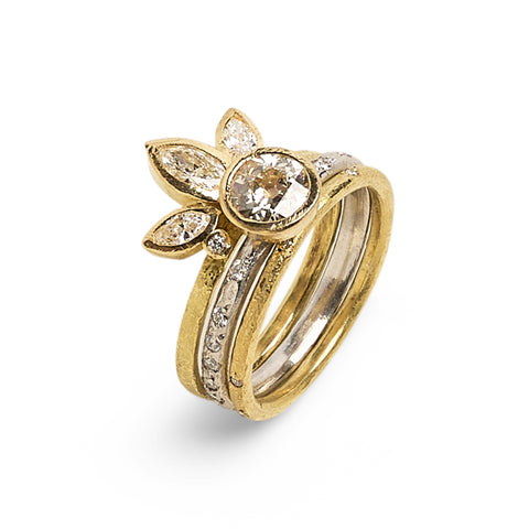 Old Cut Diamond Stack Ring