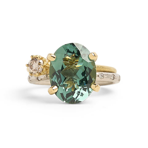 Teal Tourmaline Stack Ring by Shimara Carlow
