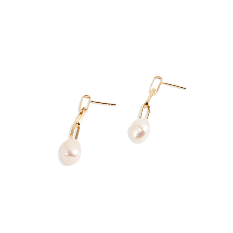 Short drop pearl on sale earrings