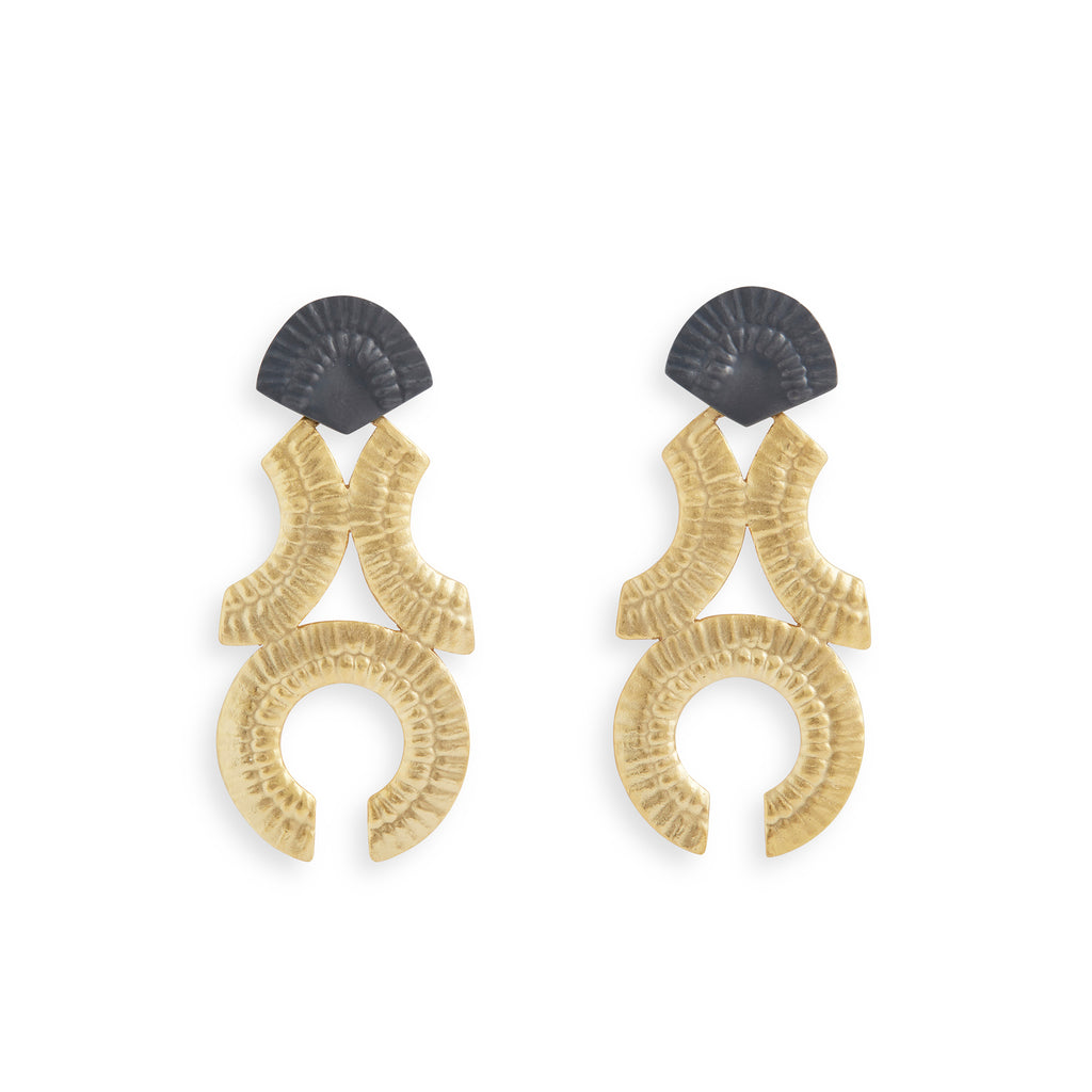 Black & Gold Grand Curvature Earrings