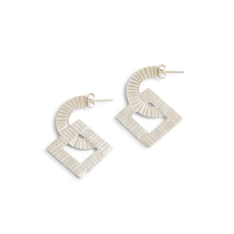 Sacred Geometries Studs - Circle Square Earrings