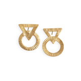 Golden Sacred Geometries Studs Earrings