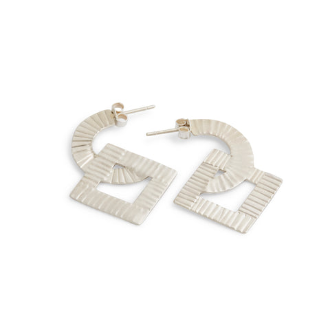 Sacred Geometries Studs - Circle Square Earrings