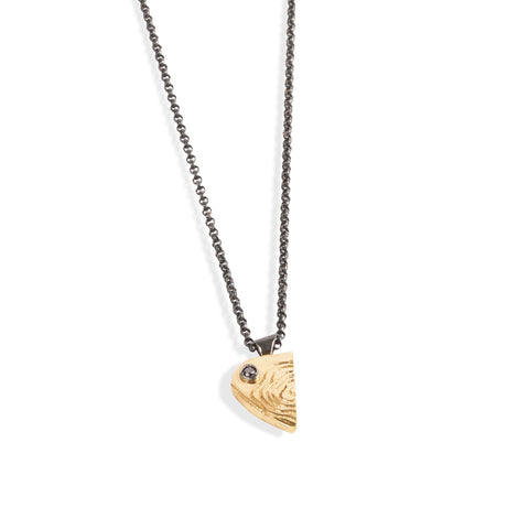 Two Sides of a Whole: Golden Terrain Pendant by Tara Lofhelm