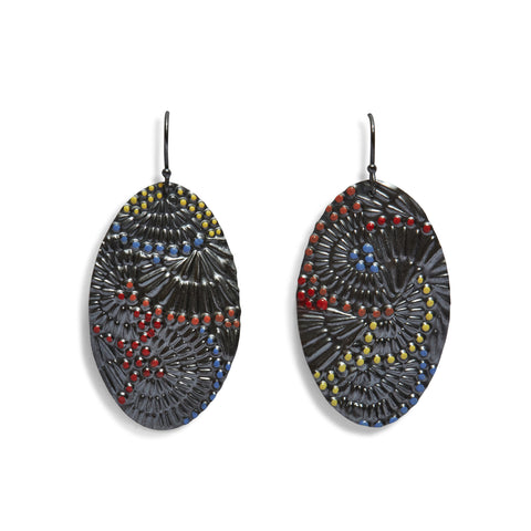 Painted Pattern Drops Earrings by Zoe Grigoris