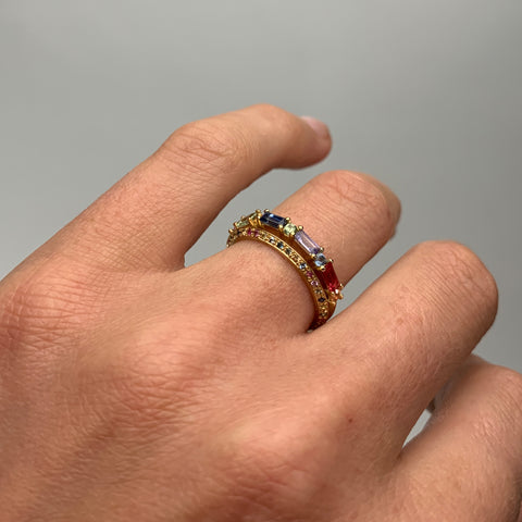 XO Rainbow Sapphire Ring