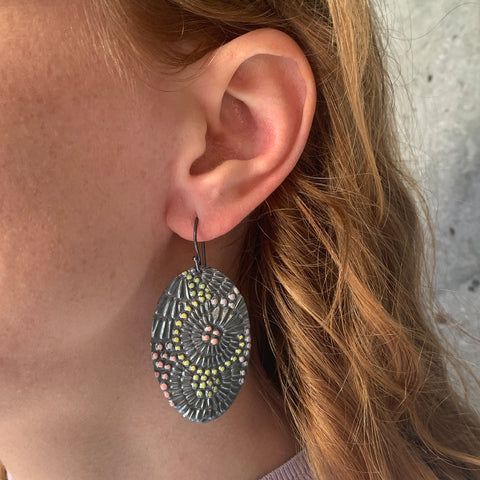 Painted Pattern Drops Earrings
